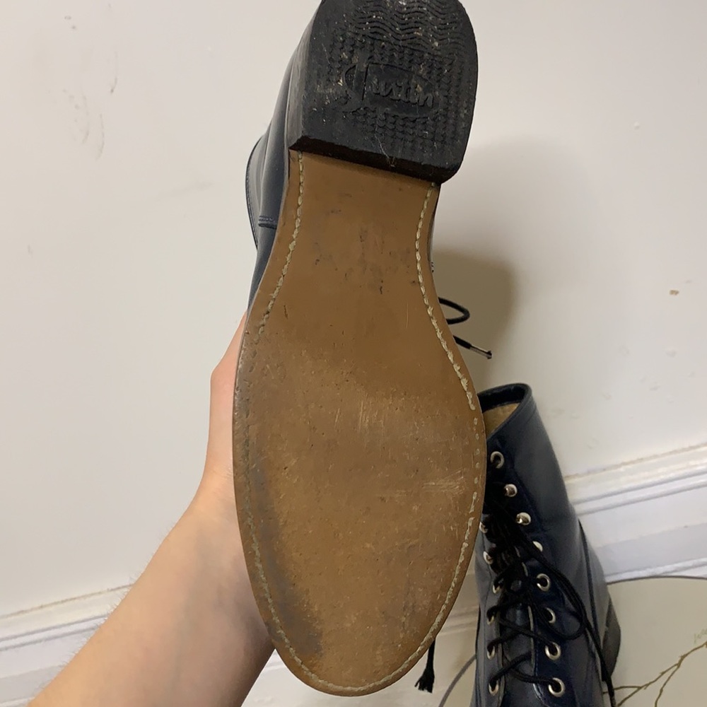 Justin Vintage Navy Lace Up Boots - Picture 6 of 11